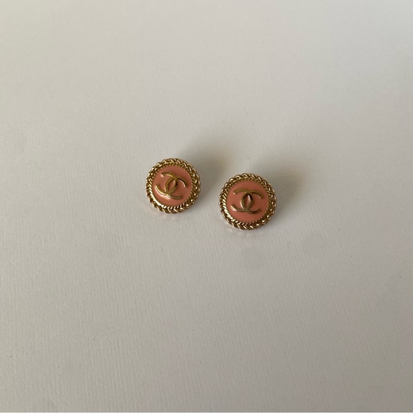 Authentic Pink and Gold Chanel Buttons - Picture 2 of 6
